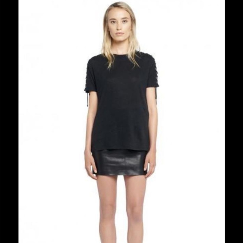 IRO steiro black linen t shirt